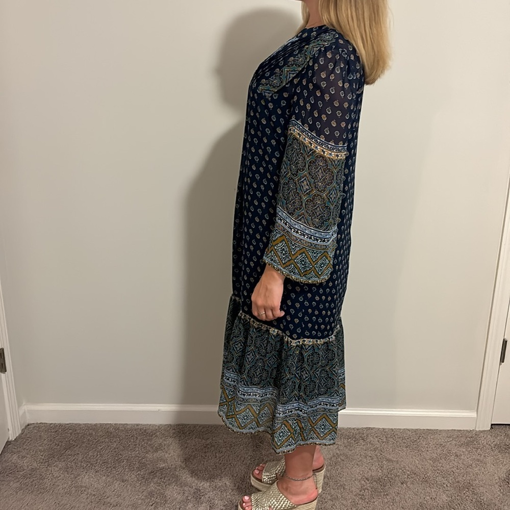 Blue dress. Medium. Tag removed. Requires slip, see thru or wear @ home